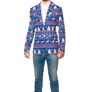 Suitmeisterâ¢ Christmas Blue Nordic Blazer